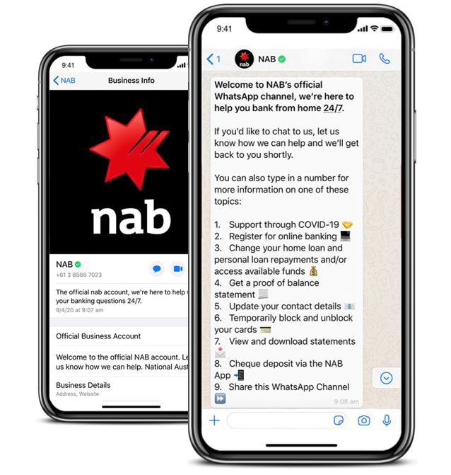 NAB Digital Whatsapp support